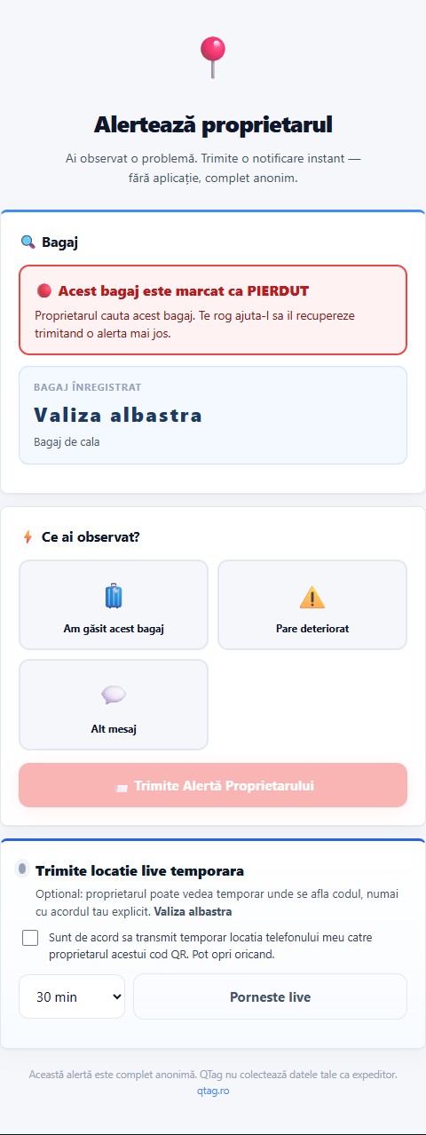 Bagaje — interfață