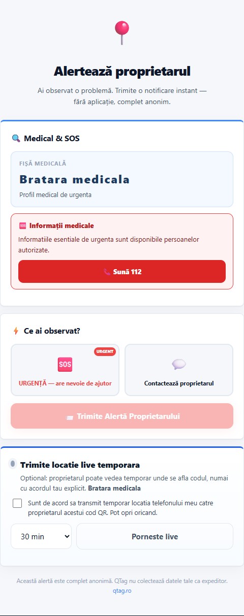 Medical & SOS — interfață
