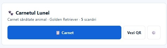Carnet sănătate animal — interfață